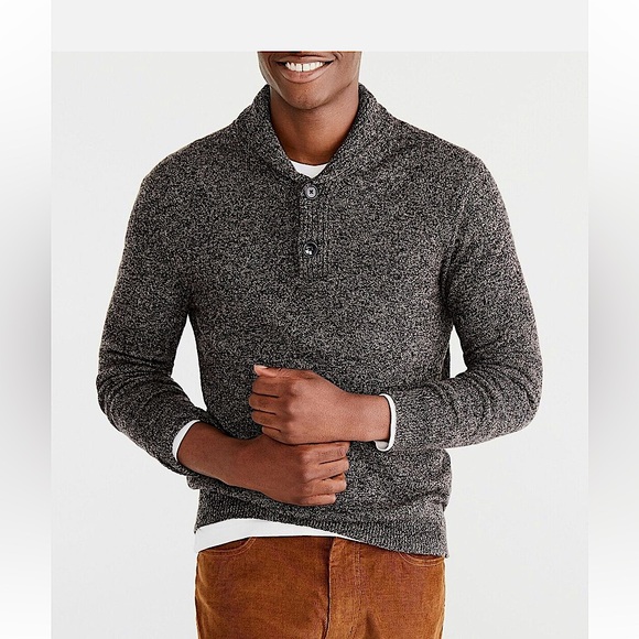 Men’s J. Crew Marled Lambswool Shawl-Collar Sweater - Picture 2 of 13